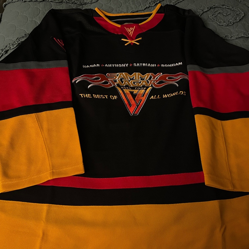 Brand new Sammy Hagar 2024 tour hockey jersey, size extra large, swag included.